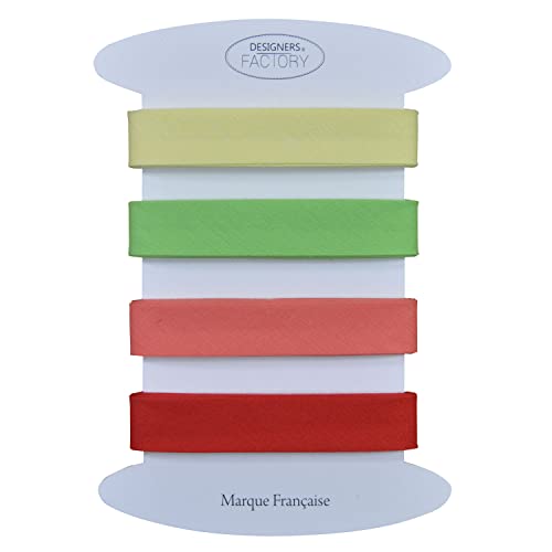 Set von 4 einfarbige Schrägband - Mehrere Farben erhältlich - 2 Meter pro Farbe - Schrägband aus Baumwolle in sehr guter Qualität (Set A) von designers-factory
