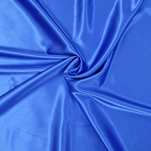 Satinstoff - 3 Meter Stoff aus fließendem Satin, Polyester/Elastan – wunderschöne Qualität – Stoff für Kleid, Rock oder Tunika (Königsblau) von designers-factory