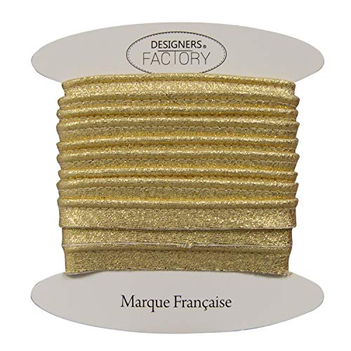 designers-factory Lurex paspelband, golden paspelband aus Gold Lurex, Paspelband zum Nähen, Um 5 meter von designers-factory