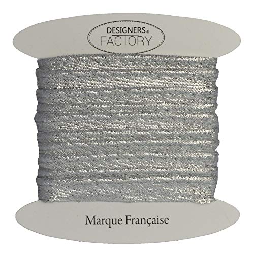 designers-factory Lurex paspelband, paspelband aus Silber Lurex, Paspelband zum Nähen, Um 5 Meter designers-factory Lurex paspelband, paspelband aus Silber Lurex, Paspelband zum Nähen, Um 5 Meter von designers-factory