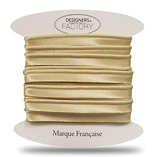 Schöne Satin paspelband - ideal für raffinierte Abschlüsse, zum Anbringen zwischen 2 Stoffen oder am Rand Ihrer Kreationen. (Um 10 meter, Goldene) von designers-factory