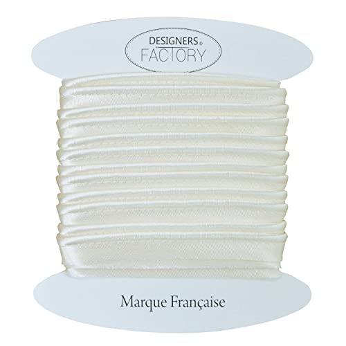 Schöne Satin paspelband - ideal für raffinierte Abschlüsse, zum Anbringen zwischen 2 Stoffen oder am Rand Ihrer Kreationen. (Um 5 meter, Ecru) von designers-factory