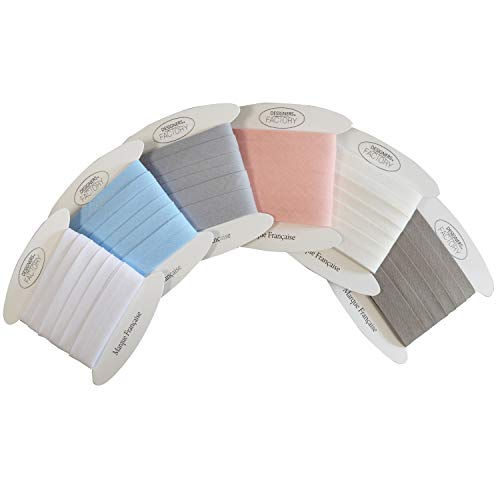 Schrägband baumwolle gefalzt - Schrägband aus Baumwolle - Einfach zu nähen und ideal zum Veredeln Ihrer Kreationen (Satz mit 6 Stück (5 Meter pro Farbe), Satz A) von designers-factory