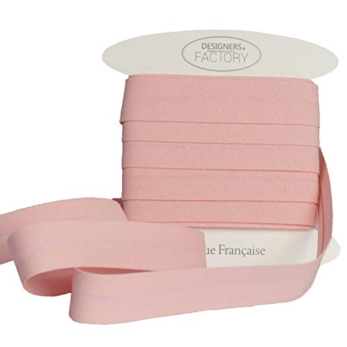 designers-factory Schrägband Baumwolle gefalzt - viele Farben erhältlich - Schrägband aus Baumwolle - Einfach zu nähen und ideal zum Veredeln Ihrer Kreationen (Um 10 Meter, Babyrosa) von designers-factory