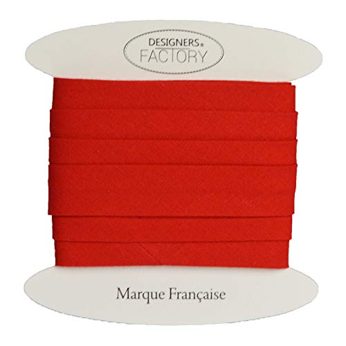designers-factory Schrägband Baumwolle gefalzt - viele Farben erhältlich - Schrägband aus Baumwolle - Einfach zu nähen und ideal zum Veredeln Ihrer Kreationen (Um 10 Meter, Rot) von designers-factory