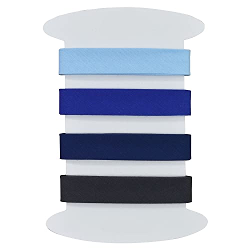 Set von 4 einfarbige Schrägband - Mehrere Farben erhältlich - 2 Meter pro Farbe - Schrägband aus Baumwolle in sehr guter Qualität (Set B) von designers-factory