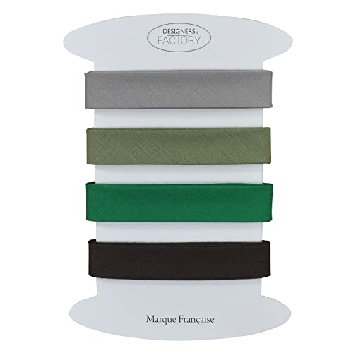 designers-factory Set von 4 einfarbige Schrägband - Mehrere Farben erhältlich - 2 Meter pro Farbe - Schrägband aus Baumwolle in sehr guter Qualität (Set D) von designers-factory