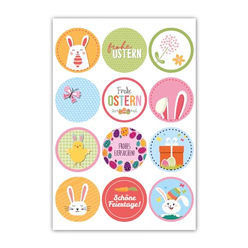 12 Oster-Sticker I dv076 I Ø 5,5 cm I auf einem DIN A4 Bogen I Oster-Aufkleber Geschenk-Aufkleber bunt selbstklebend klein rund 12 Oster-Sticker I dv076 I Ø 5,5 cm I auf einem DIN A4 Bogen I Oster-Aufkleber Geschenk-Aufkleber bunt selbstklebend klein rund von #detailverliebt