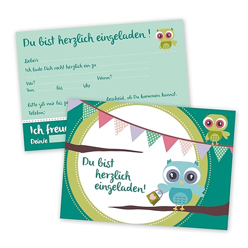 #detailverliebt 15 Einladungskarten mit Eulen-Motiv I dv013 I DIN A6 I Einladung Set Kinder-Geburtstag zur Taufe Einschulung zum Ausfüllen für Kinder Jungen Mädchen #detailverliebt 15 Einladungskarten mit Eulen-Motiv I dv013 I DIN A6 I Einladung Set Kinder-Geburtstag zur Taufe Einschulung zum Ausfüllen für Kinder Jungen Mädchen von #detailverliebt