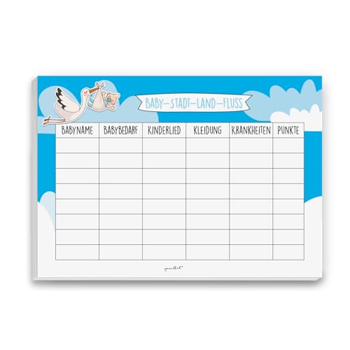 Baby-Stadt-Land-Fluss zur Baby-Party I DIN A4 I Set Baby-Party blau Junge Boy Storch Spiele Quiz I dv_163 Baby-Stadt-Land-Fluss zur Baby-Party I DIN A4 I Set Baby-Party blau Junge Boy Storch Spiele Quiz I dv_163 von #detailverliebt