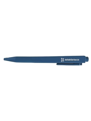 Detektierbarer Kugelschreiber, detectable pen, mit Clip, mit einziehbarer Mine, Schriftfarbe: blau (100) von detektierbar.de
