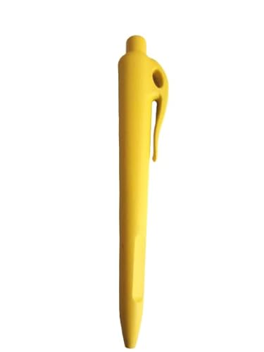 Detektierbarer Kugelschreiber, robust, einziehbare Mine mit Clip - detectable retractable pen (10 Stück, Gelb) von detektierbar.de