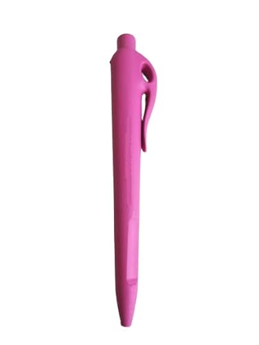 Detektierbarer Kugelschreiber, robust, einziehbare Mine mit Clip - detectable retractable pen (10 Stück, Pink) von detektierbar.de