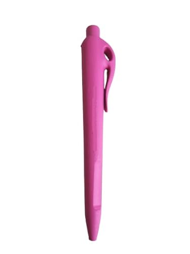 Detektierbarer Kugelschreiber, robust, einziehbare Mine mit Clip - detectable retractable pen (50 Stück, Pink) von detektierbar.de