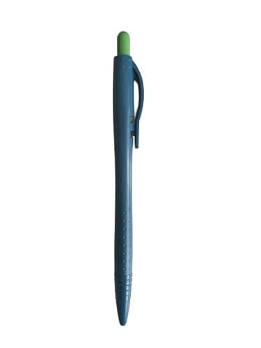 Detektierbarer Kugelschreiber mit einziehbarer Mine und Clip, metal- und x-ray detectable ballpen (Tintenfarbe grün) von detektierbar.de