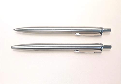 Metallkugelschreiber, matt glänzend, Metall Kugelschreiber detektierbar, Mine einziehbar und austauschbar, mit Clip (blau) von detektierbar.de