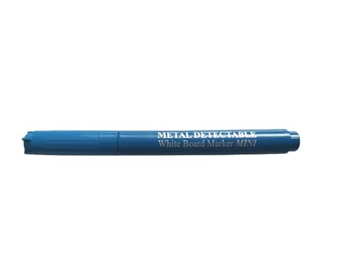 Whiteboard Marker MINI, abwischbar, detektierbar, Schriftfarbe auswählbar, ohne Clip, mit Kappe (blau) von detektierbar.de