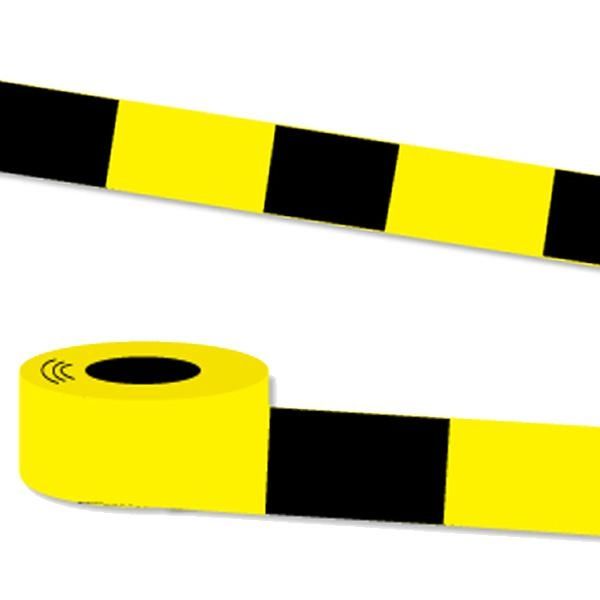 Absperrband gelb-schwarz 20m Folie, 8 cm breit, zur Markierung von dh-konzept