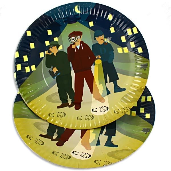 Detektiv Partyteller im 8er Pack, Kuchenteller für Detektivparty, Pappe Detektiv Partyteller im 8er Pack, Kuchenteller für Detektivparty, Pappe von dh-konzept