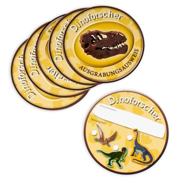 Dinoforscher, Ausweise im 6er Pack für tolle Archäologen-Spiele von dh-konzept
