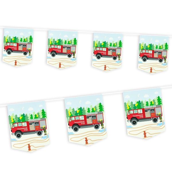Feuerwehr Wimpelbanner, 1 Stk, 3,5m Wimpelkette mit Feuerwehrautos Feuerwehr Wimpelbanner, 1 Stk, 3,5m Wimpelkette mit Feuerwehrautos von dh-konzept