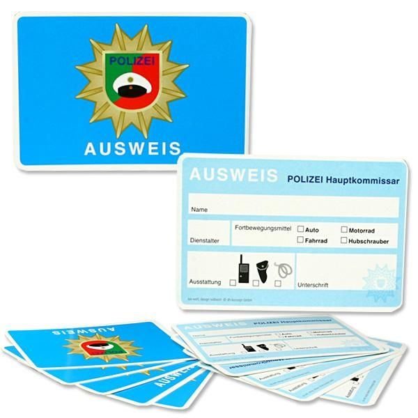 Polizei-Dienstausweise im 6er Pack, Beschriftung in deutscher Sprache Polizei-Dienstausweise im 6er Pack, Beschriftung in deutscher Sprache von dh-konzept