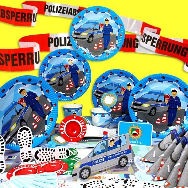 Polizei Party Komplett-Set XXL, 89-teilig, für bis zu 6 Gäste