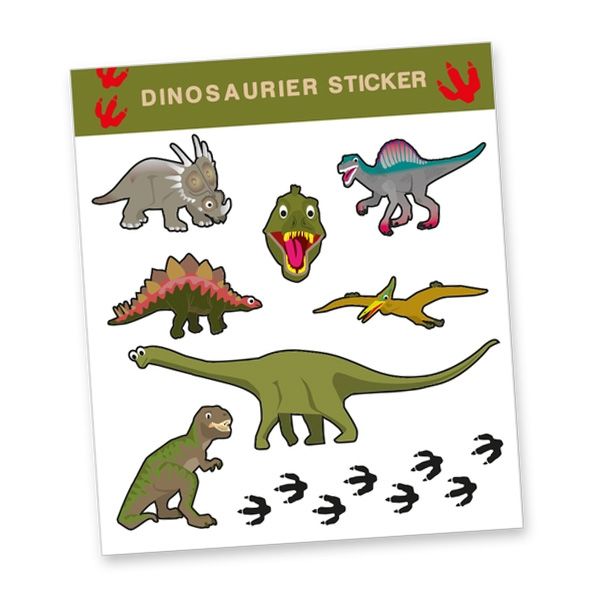 Stickerbogen "Dinosaurier" mit 8 Stickern, Gastgeschenke zum Kindergeburtstag von dh-konzept