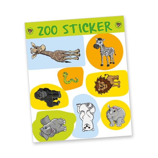 Stickerbogen "Zoo", 8 Sticker Giraffe, Zebra, Löwe, Eisbär, Elefant etc. Stickerbogen "Zoo", 8 Sticker Giraffe, Zebra, Löwe, Eisbär, Elefant etc. von dh-konzept
