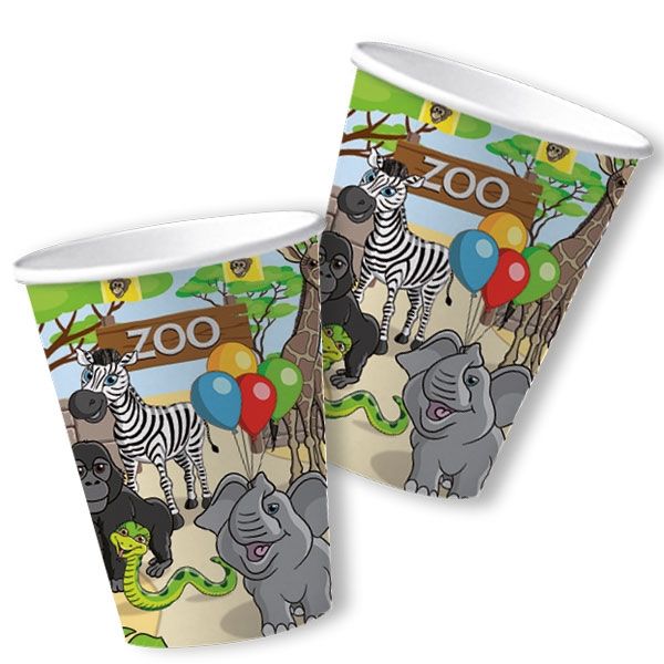 Zoo Becher, Zoo Kindergeschirr, 8 Stk, Vol. 200ml Zoo Becher, Zoo Kindergeschirr, 8 Stk, Vol. 200ml von dh-konzept