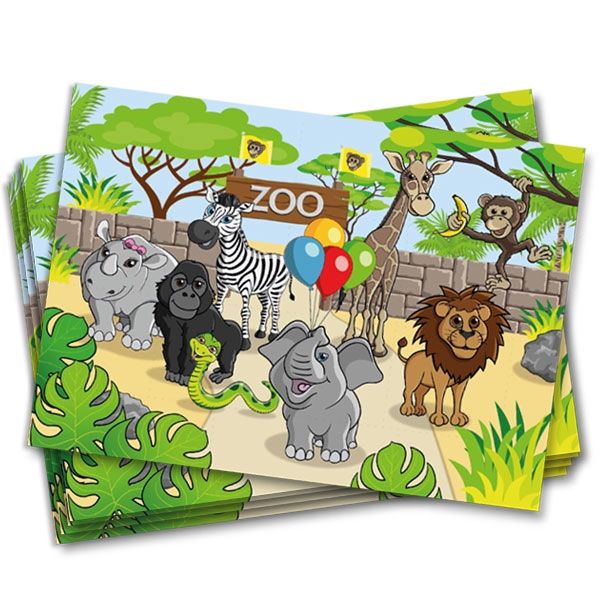 Zoo Platzdeckchen, Untersetzer, 8 Stk, 38cm x 27cm Zoo Platzdeckchen, Untersetzer, 8 Stk, 38cm x 27cm von dh-konzept
