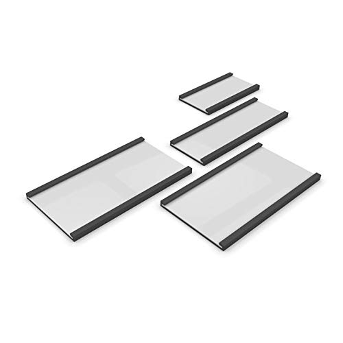 Magnetische Etiketten im C-Profil inkl. Etiketten, Lagerkennzeichnung, Etikettenleisten, Set a100 Stück 80 x 50 mm von die magnetprofis magnete und mehr