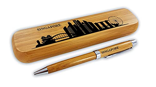 die stadtmeister Kugelschreiber-Set Bambus Skyline Singapur/Singapore von die stadtmeister