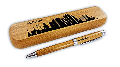 die stadtmeister Kugelschreiber-Set Bambus Skyline Bangkok von die stadtmeister