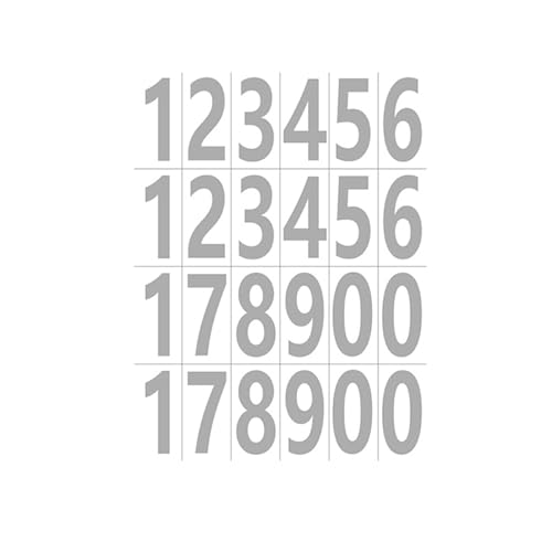 dijiusidy 20x einfach Selbstklebende Buchstabenaufkleber, stark und wasserfest, für jedes Projekt, breite Anwendungen, Nummernetikettenaufkleber, Silber von dijiusidy