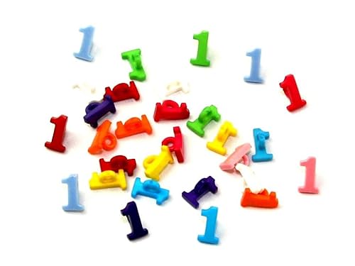 Dill Alphabet-Zahlenknöpfe, verschiedene Farben, 30 Stück von dill and mint