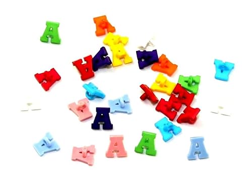 Dill Alphabet-Zahlenknöpfe, verschiedene Farben, Buchstabe A, Vorteilspackung, 30 Stück von dill and mint