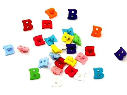 Dill Alphabet-Zahlenknöpfe, verschiedene Farben, Buchstabe B, Vorteilspackung, 30 Stück von dill and mint