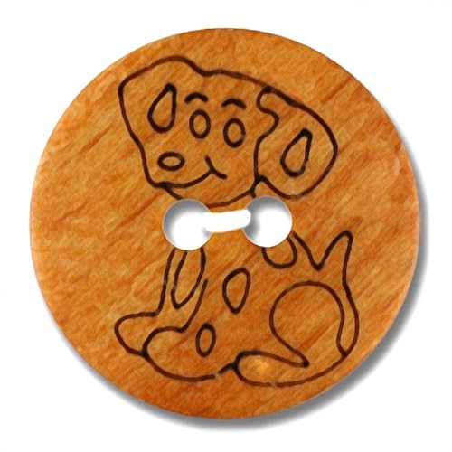 Dill Dalmatiner-Holzknöpfe, Beige, Vorteilspackung, 12 Stück von dill and mint