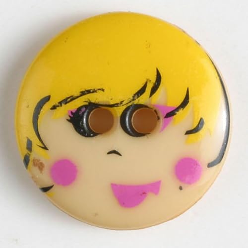 Dill Fun Face Buttons Gelb (Vorteilspackung) – 20 Stück von dill and mint