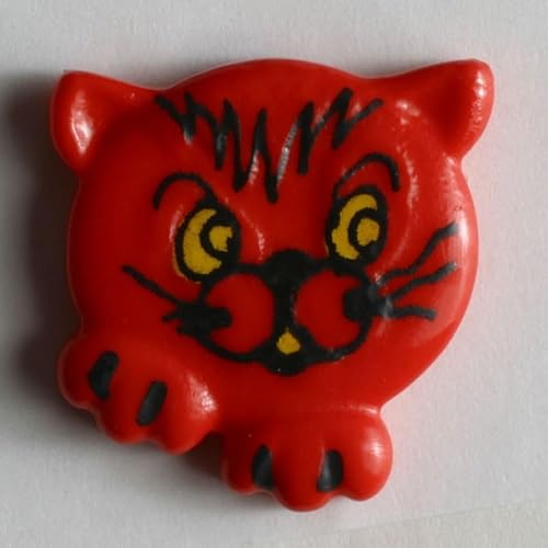 Dill Katzenkopf-Knöpfe, Rot, Vorteilspackung, 30 Stück von dill and mint