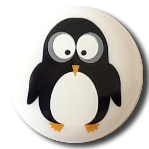Dill-Knöpfe, Pinguin, Weiß, Vorteilspackung, 12 Stück von dill and mint