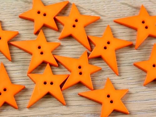 Dill Kunststoff-Knöpfe, Sterne, Orange, Vorteilspackung, 12 Stück Dill Kunststoff-Knöpfe, Sterne, Orange, Vorteilspackung, 12 Stück von dill and mint