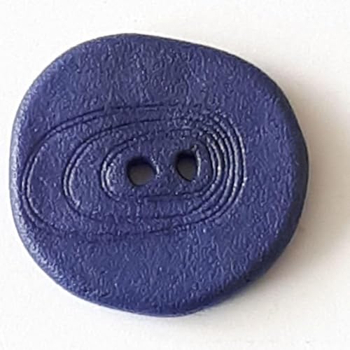 Dill Kunststoffknöpfe, unregelmäßig, Blau, Vorteilspackung, 12 Stück von dill and mint