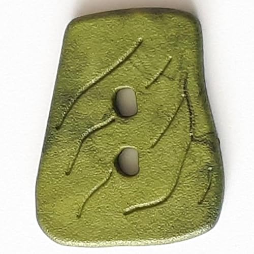 Dill Kunststoffknöpfe, unregelmäßig, Olivgrün, Vorteilspackung, 12 Stück von dill and mint