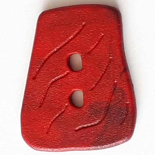 Dill Kunststoffknöpfe, unregelmäßig, Rot, 12 Stück von dill and mint