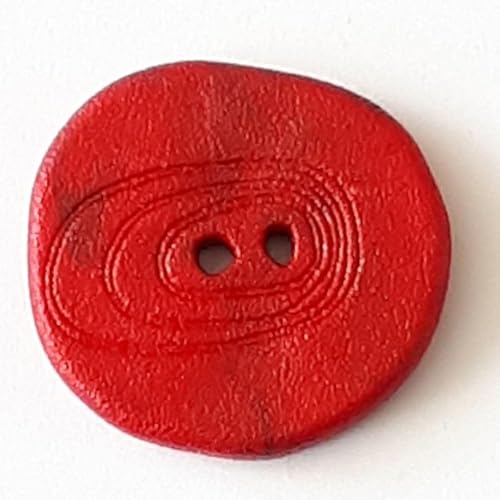 Dill Kunststoffknöpfe, unregelmäßig, Rot, 12 Stück von dill and mint
