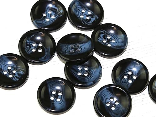 Dill-Marmor-Kunststoffknöpfe, Marineblau, Vorteilspackung, 20 Stück von dill and mint