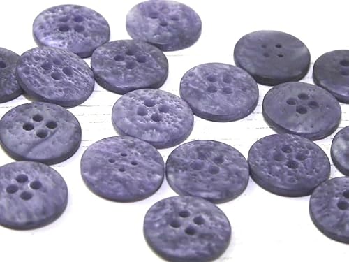 Dill-Marmor-Kunststoffknöpfe, Violett, Vorteilspackung, 20 Stück von dill and mint