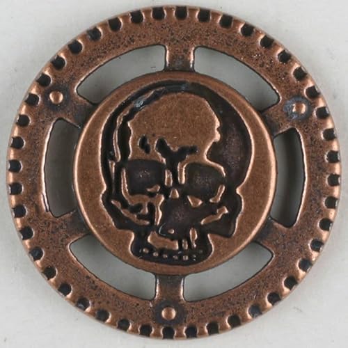 Dill-Metall-Knöpfe, Totenkopf-Knöpfe, Kupfer, Vorteilspackung, 12 Stück von dill and mint